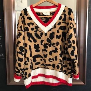 cheetah print oversized sweater